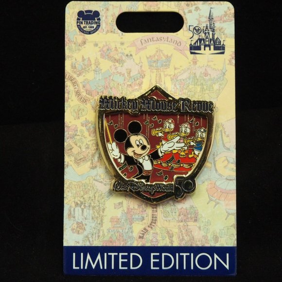 Walt Disney World 50th Anniversary Attraction Crest Pin Mickey Mouse Revue - NEW - Picture 2 of 2